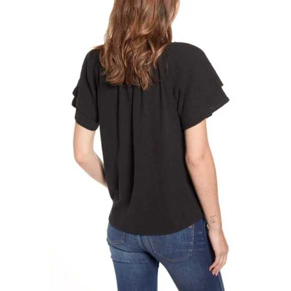 Madewell Womens Texture & Thread Tiered-Sleeve Top Size 3X Black NWT - Picture 4 of 11